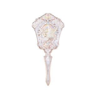 Ornate pastel decorative handheld mirror, vue de face