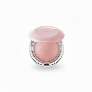 Open SPENNY soft-matte baked blush compact showing a peach-pink face powder pan