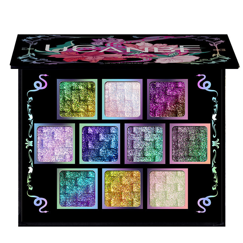 Ucanbe 10-Color Chameleon Iridescent Eyeshadow Palette - #Snake