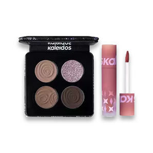 Kaleidos Stormbird Matte Quad Eyeshadow & Lip Powder Cream Set shade #001+NU07