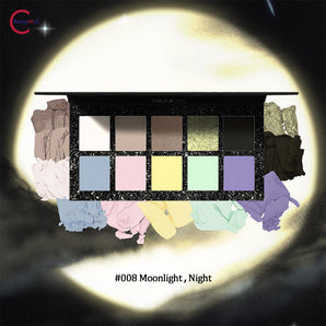 DRAMO "Moonwheel Project" Initial Heart Series Eyeshadow Palette 008 Moonlight, Night