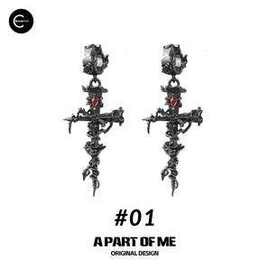A Part Of Me Rose Cross Stud Earrings