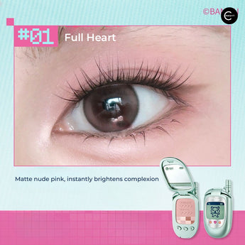 Little Ondine Tamagotchi Pixel Pals Full Heart makeup gift box with matte nude pink eye look and compact view