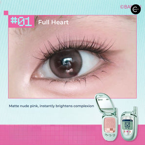 Little Ondine Tamagotchi Pixel Pals Full Heart makeup gift box with matte nude pink eye look and compact view