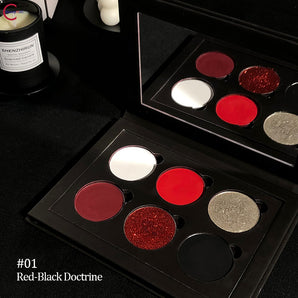 SUET NEI "Red & Black Gothic" 6-Color Eyeshadow Palette