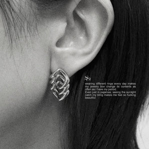 SlackOff Silver wrapped earrings