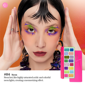 CHEERYEP (QIANYAN) 16-Color Natural Star Eye Shadow Palette - 04#Neon