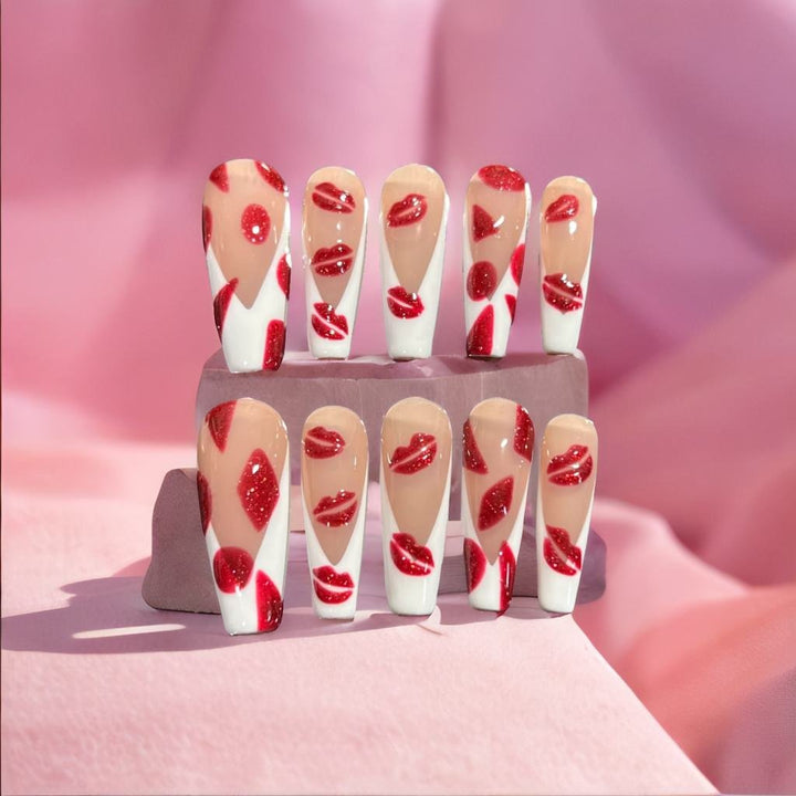 Fiery Passion Hand-Painted Press-on Nails