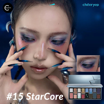 CHEERYEP (QIANYAN) x @freya86_ff 16-Color Natural Star Eye Shadow Palette - #15Starcore