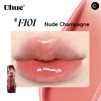 Brillant à lèvres haute brillance Uhue style #F101 Nude Champagne