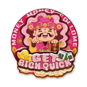 Pink Fortune God Magnetic Fridge Sticker