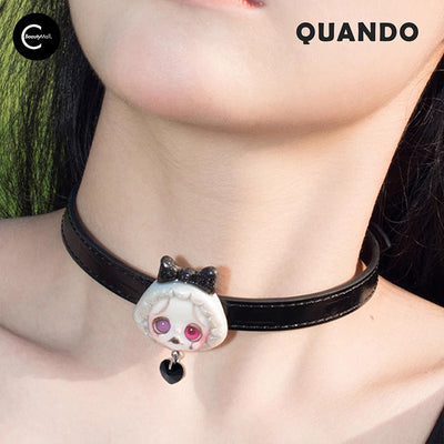 Quando Black Milky Leather Choker