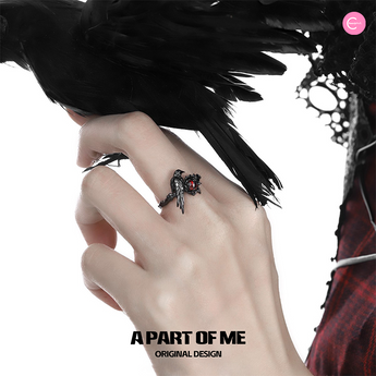 A PART OF ME Pure Silver Raven Ring style #01