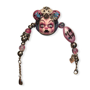 23 TONGSHENG Gothic Industrial Dark Purple Doll Charm Bracelet