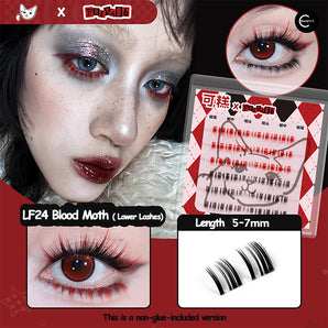 Gaoashes X Freya86  Blood Butterfly  LF24 Red & Black Colored Lower Lash Cluster Lashes