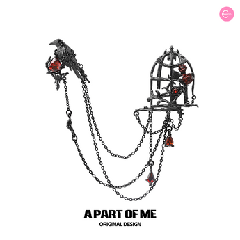 Broche Birdcage A Part Of Me – Accessoire gothique de luxe – style #01
