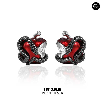 1STXULIE Forbidden Apple Stud Earrings