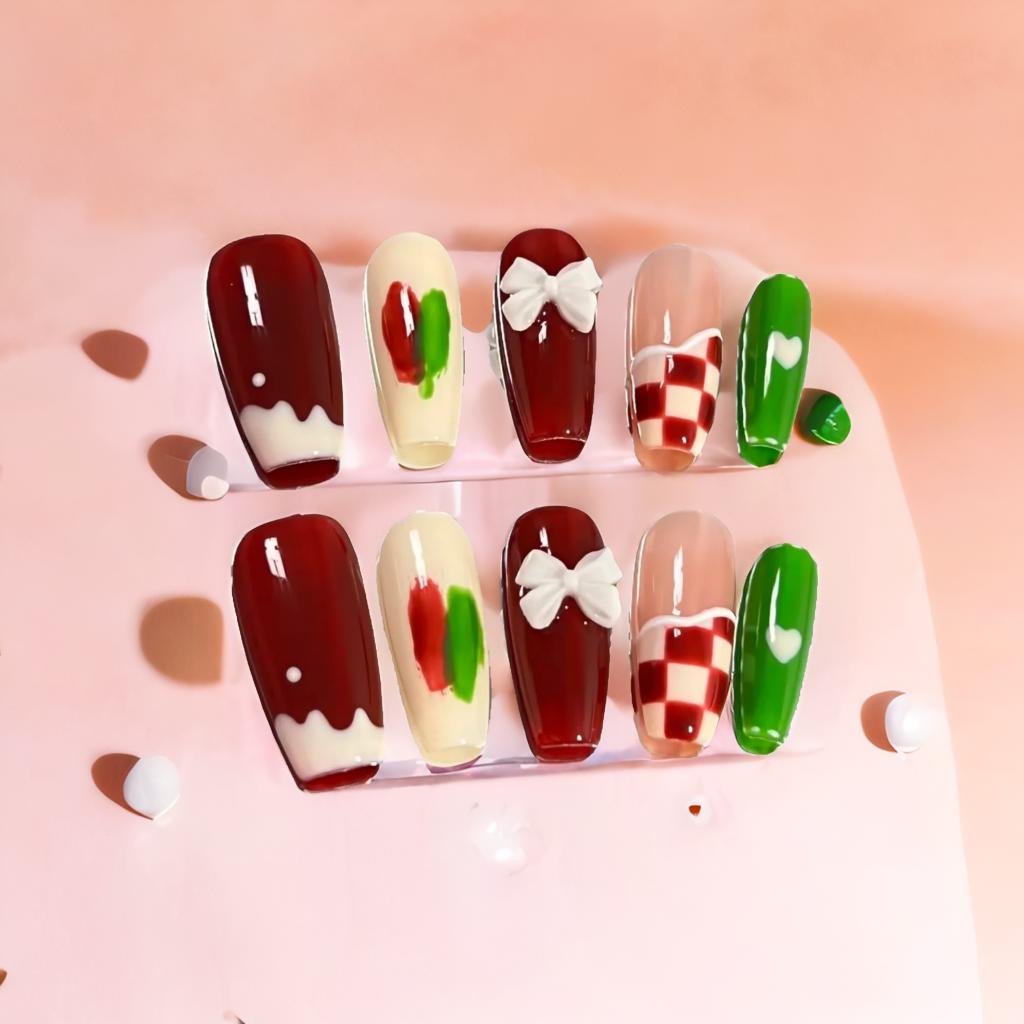 Fiery Passion Hand-Painted Press-on Nails