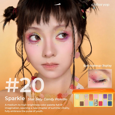 CHEERYEP (QIANYAN) 16-Color Natural Star Eye Shadow Palette – 20# Sparkle