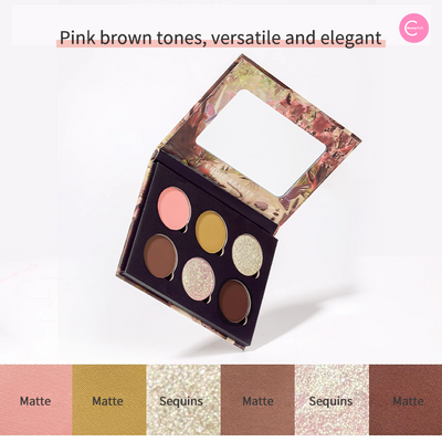 CHOIZ BEAUTY Magnetic & Refillable 6-Color Eyeshadow Palette - #Moth Pink