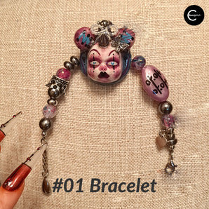 23 TONGSHENG Gothic Industrial Dark Purple Doll Charm Bracelet