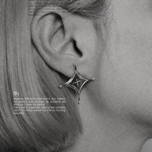 SlackOff Vintage Star-shaped Pure Silver Earrings