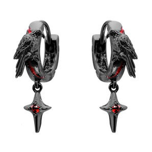 A Part Of Me Gothic Raven Bloodstain Hoop Earrings style #01