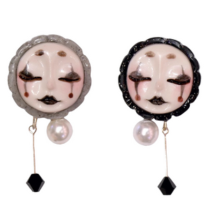 QUANDO Black Witch Asymmetric Sterling Silver Earrings