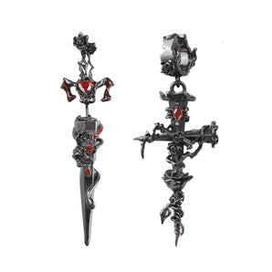 A Part Of Me Rose Cross Stud Earrings