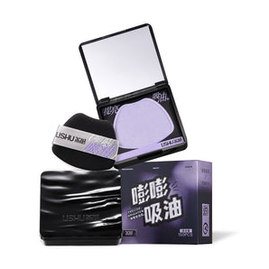 LISHU Bouncy Purple Blotting Paper with Puff