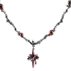 DOACH STYLE Red Four-Pointed Star Necklace style #01