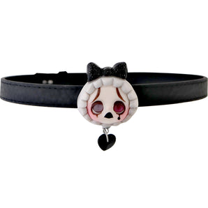 Quando Black Milky Leather Choker