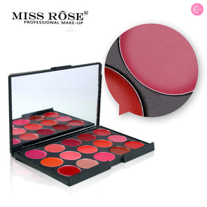 MISS ROSE 15-Color Matte Lipstick Palette