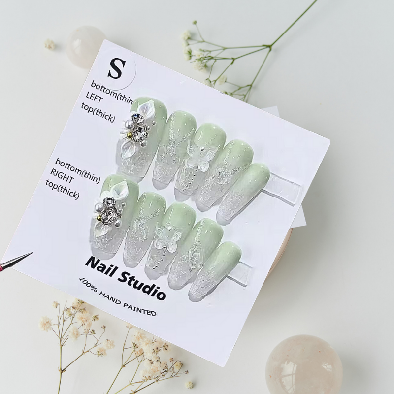 Icy Dream Butterfly Press-on Nails