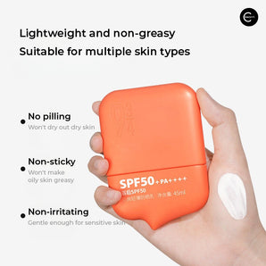 934 sunscreen lotion bottle held in hand with white lotion swatch