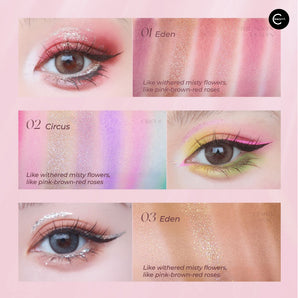 CARMELA Twelve-Color Glazed palette de fards à paupières – nuanciers de teintes