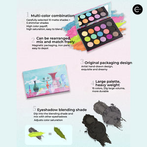 CHOIZ BEAUTY Porcelain Pond 15-Color Eyeshadow Palette detail