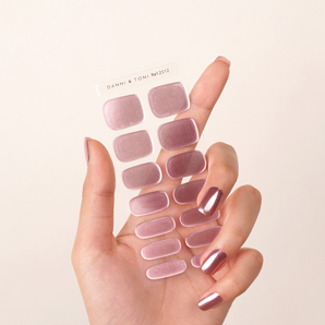 Sophisticated Mauve Metallic Semi Cured Gel Nail Strips | Champagne Shine - 2512