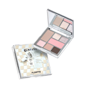 FLORTTE Girls' Grocery Store Multi-Use Face Palette open beside its closed checkerboard compact