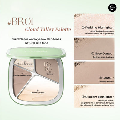 FOCALLURE Four-Color Water-Glow Contour Palette