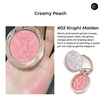 Flower Knows Knight Unicorn Silk Satin Blush #02 Knight Maiden compact and pink swatch