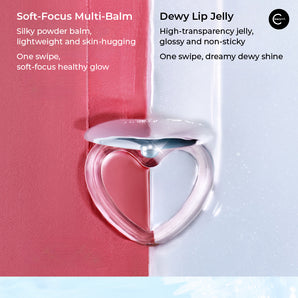 JUDYDOLL Dual-Use Multi-Balm blush in a heart-shaped compact, front view