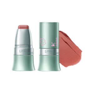 Little Ondine multi-use color stick with mint-green Tamagotchi packaging and reddish-brown swatch