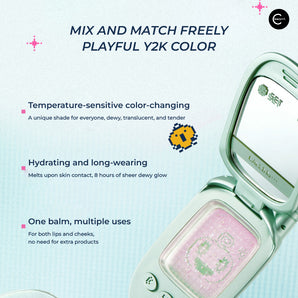 Little Ondine Tamagotchi Pixel Pals collaboration cream balm compact open with pink balm
