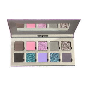 ROINGNEAO 10-color eyeshadow palette in Dream-Swallowing Ballet, open with 10 shades visible