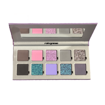 ROINGNEAO 10-color eyeshadow palette in Dream-Swallowing Ballet, open with 10 shades visible
