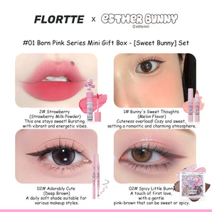 FLORTTE Natural Pink Series - BUNNY Limited Edition Makeup Gift Set (Seven Pieces)