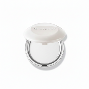 Open SPENNY Soft-Veil Baked Setting Powder compact showing white pressed powder and lid