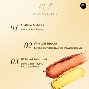 The U Cosmetic 10-Color Palette de fards à paupières – #Dusk Sands – détail du produit