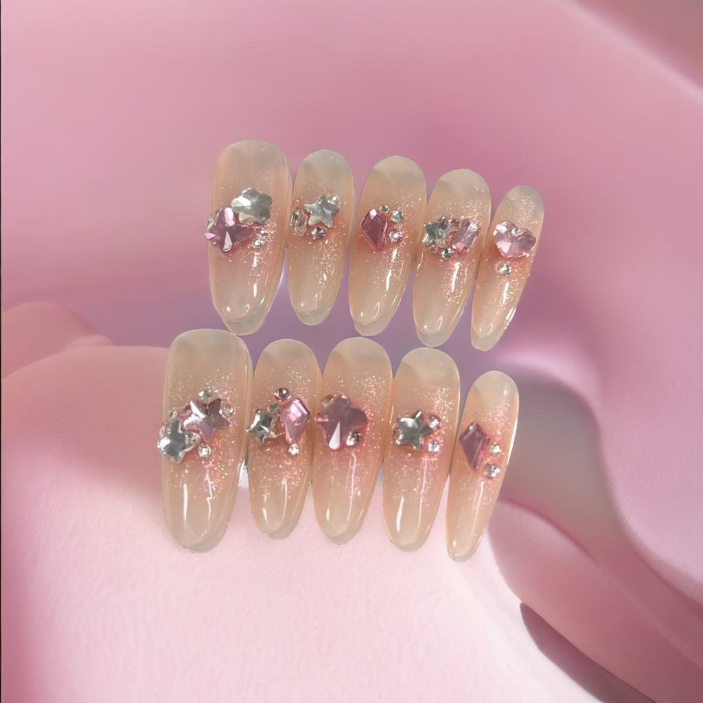 Lustrous Jelly Glam - 3D Press-On Nail